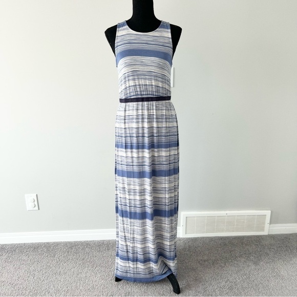 Ann Taylor Loft Striped Jersey  Sleeveless Maxi Dress - Picture 1 of 13